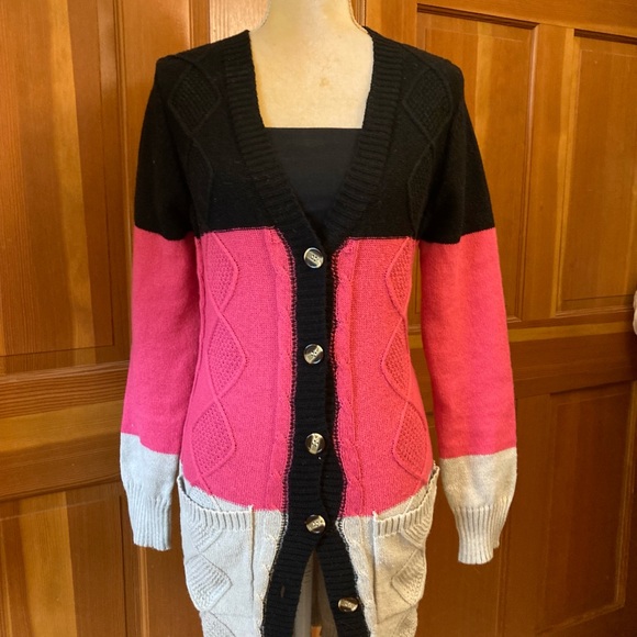 Nwt, Lavishly Paris Multicolored Open Front Cardigan Coat. - Picture 4 of 16